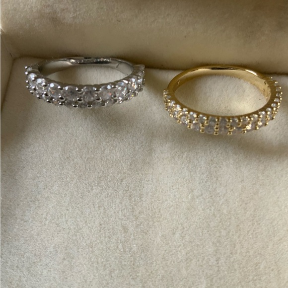 NORDSTROM RACK Two-Tone Pavé CZ Ring Set - Picture 8 of 12